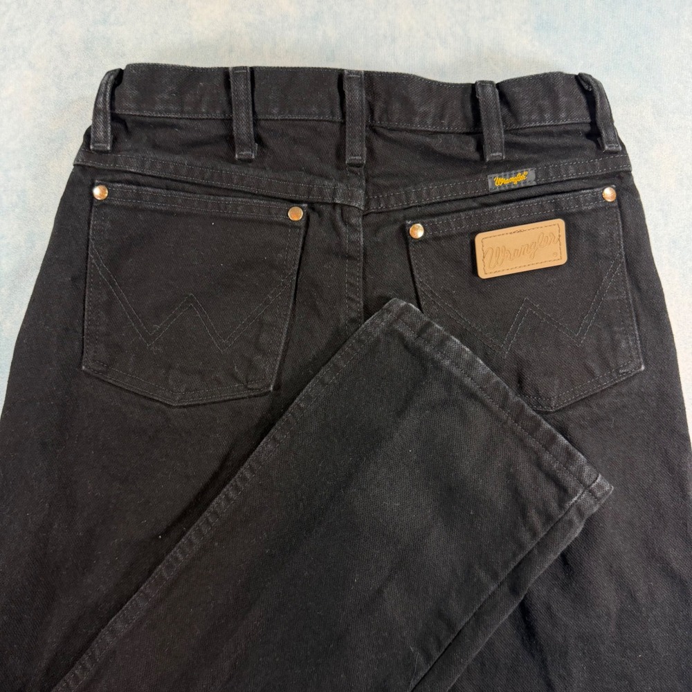 Wrangler Cowboy Cut Jeans Mens 30x30 Black Excellent Straight Leg Denim 13MWZ